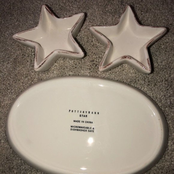 Pottery Barn Star Salt And Pepper Tray 3 pc. Set - Picture 2 of 8